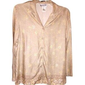 Pendleton Women's Brown & Yellow Floral Long Sleeve Button Front Shirt Size 10